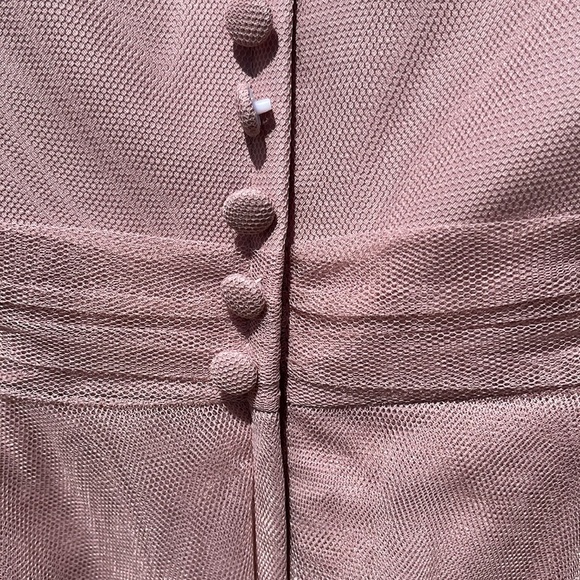 NWT Alfred Angelo Formal Evening Gown Blush Tulle Ruffle Maxi Sz 10 - Picture 10 of 14